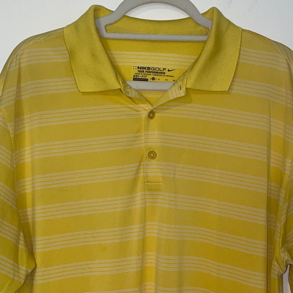 Nike Men's Yellow and White Polo Shirt XL - Picture 2 of 8